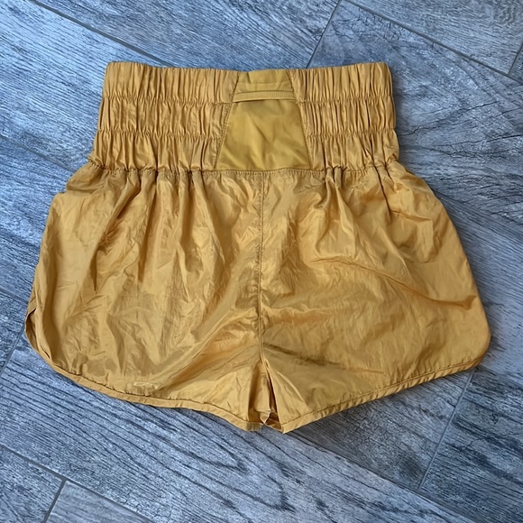 Free People high waisted yellow athletic shorts - Picture 2 of 3